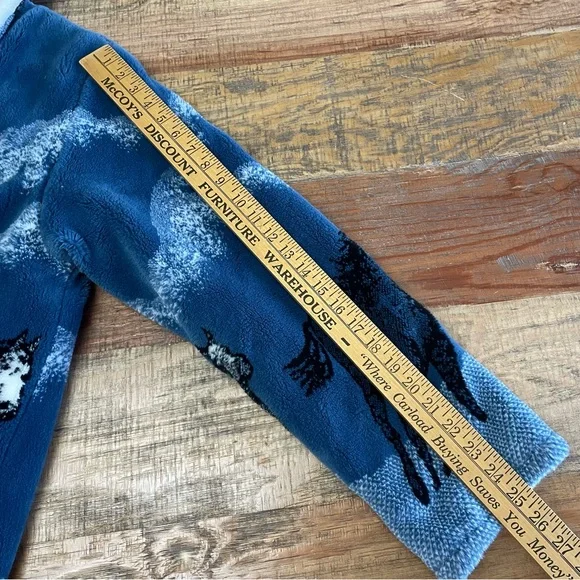 Nordic Lights Vtg Fleece Full Zip Hoodie Sherpa Jacket Sz Large Horses Unisex - Picture 5 of 10